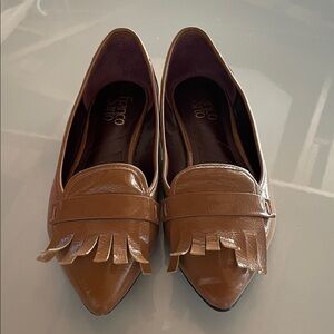 Franco Sarto Women's Tan Fringe Loafers